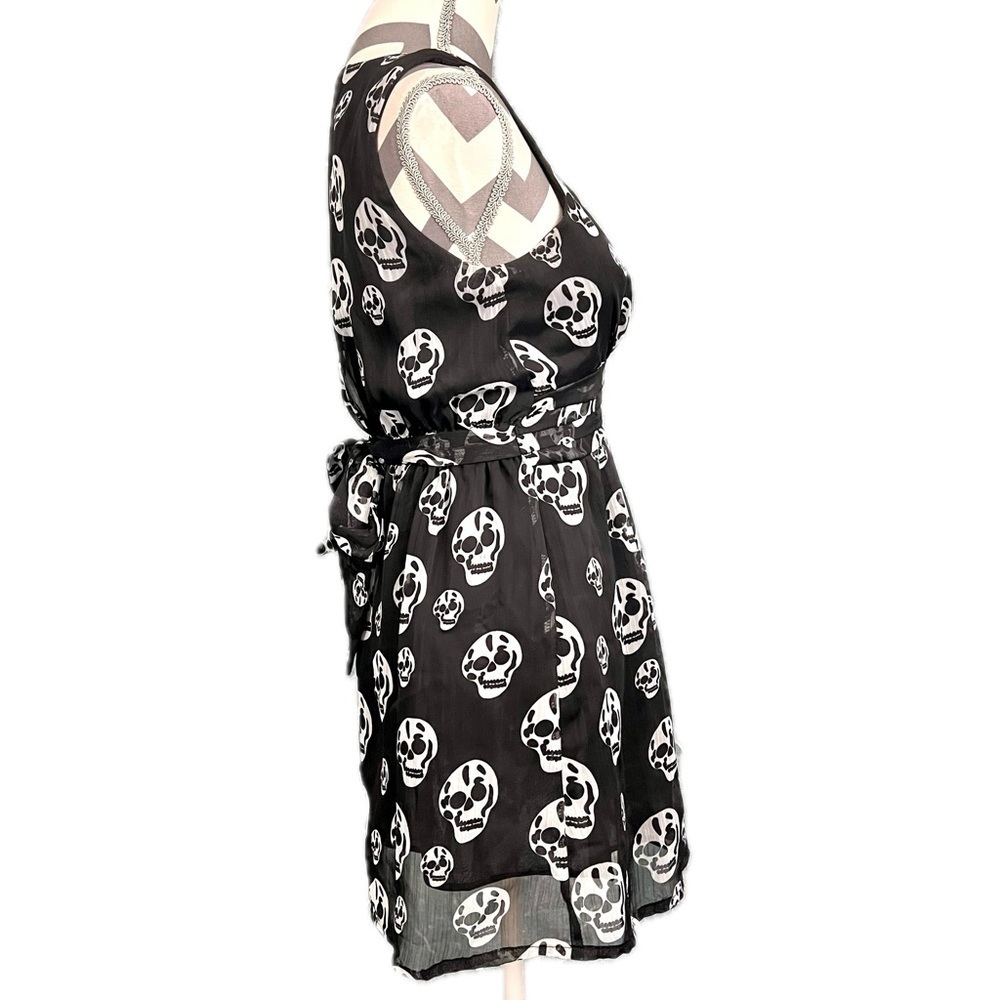 Snow Traffic Skull Pattern Skater Dress - Size S - Picture 3 of 8